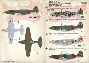 プリントスケール 48-130 1/48 WWII MIg-3 エース