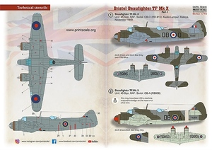 プリントスケール 72-416 1/72 ブリストル ボーファイター TF Mk.X