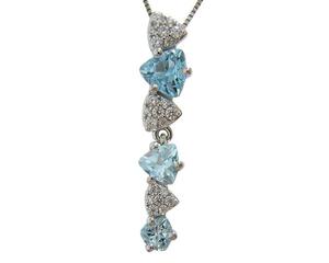 [ natural blue topaz ] pendant necklace to Lilian to cut 