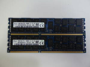 サーバー SKhynix KOREA 16GB 2Rx4 PC3-12800R-11-12 HMT42GR7MFR4C-PB 16GB x2枚=合計32GB 動作品保証#700W23