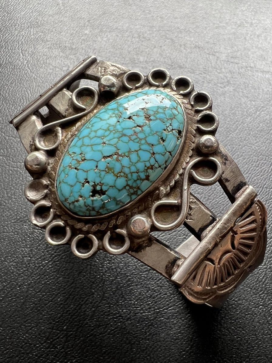 NAVAJO 【OLD PAWN】1960's レア ナゲット Kingman Turquoise キング