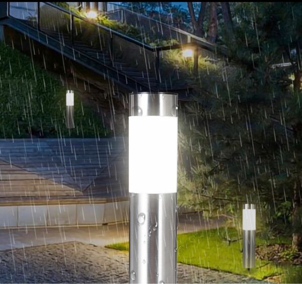 ガーデンポールライト　高さ30cm 自動点灯・自動消灯　簡単設置　屋外設置　2個