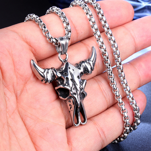  pendant necklace stainless steel Skull race men's 