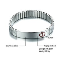 バングル ブレスレット メディカルアラート ステンレス フリーサイズ レディース_画像2