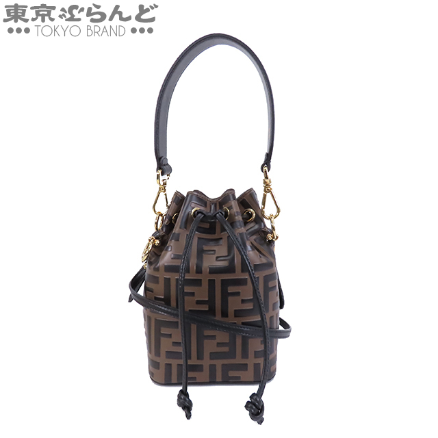 新作グッ 5b11_美品 フェンディ 3WAY 巾着 ショルダーバッグ エンボス