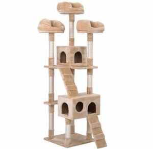  cat tower .. put cat supplies pet accessories total height 185cm many head .. beige 