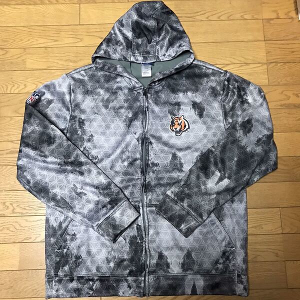 NFL CINCINNATI BENGALS MEN’S FULL ZIP PAKA (裏地-フリース) size-L(着丈73身幅61) 中古(美品) 送料無料 NCNR