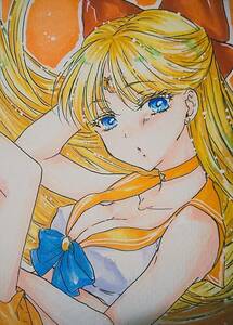 Art Auction Hand-drawn illustration Sailor Venus Minako Aino, comics, anime goods, hand drawn illustration