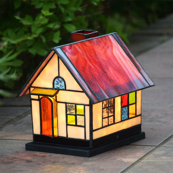 ガーデンライト ハウス1 屋外用 防雨タイプ ステンドグラス ガーデンランプ 庭園灯 外灯 エクステリア 屋外照明 LED対応 洋風 ガーデン照明