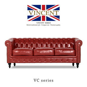  Cesta - field sofa sofa 3 seater . antique 3 seater . sofa red imitation leather antique style stylish vi n cent VC3P63K