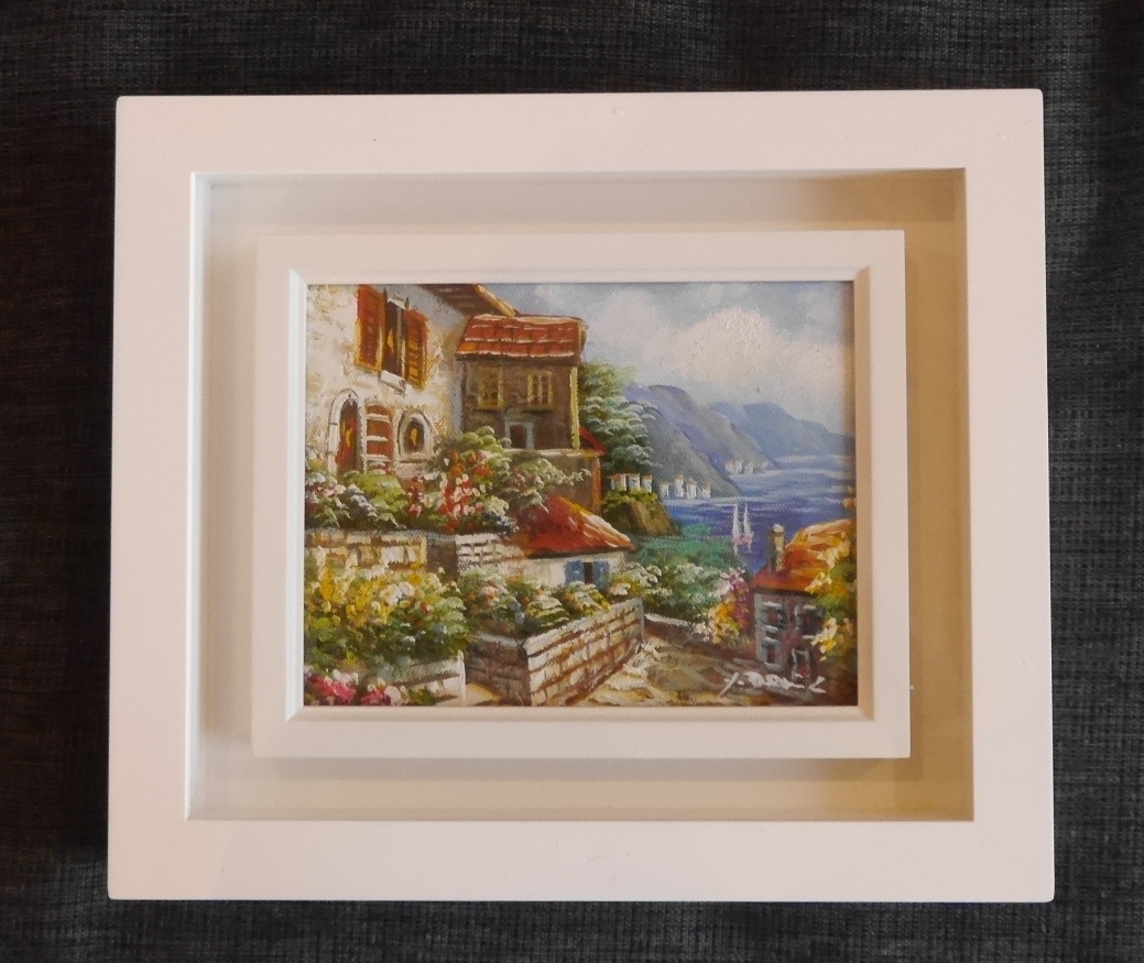 Oil painting, landscape painting, Europe, Italy, France, Naples, mountains, cityscape, ship, sea, watercolor painting, Paris Island, rural town scenery, antique art, antique painting, antiques, Western painting, Painting, Oil painting, Nature, Landscape painting