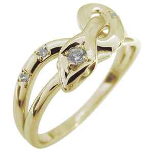 ダイヤモンド リング レディース 指輪 ヘビ スネーク 蛇 誕生石 4月 ダイヤモンドリング メンズ10k 10金 k10