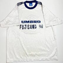 アンブロ umbro 90年代 総柄 藤沢 白 ホワイト サッカー ユニフォーム Oサイズ_画像1