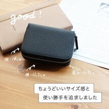 s6 本革 じゃばらカード入れ付き 二つ折り財布 【ベージュ】スキミング防止 ラウンドファスナー コインケース 札入れ 小銭入れ 大容量_画像4