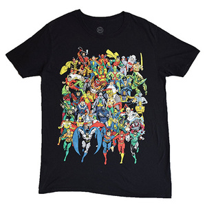 【Mサイズ】 DCコミックス アメコミ キャラクター Tシャツ メンズM ブラック バットマン スーパーマン ジョーカー 古着 BA3597