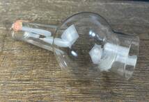 蔵出し ランプ ホヤ ガラス 高さ 約17センチ オイルランプ ホヤ瓶 時代物 硝子 骨董 照明 工芸ガラス アンティーク ガラス MR-6_画像6