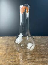 蔵出し ランプ ホヤ ガラス 高さ 約17センチ オイルランプ ホヤ瓶 時代物 硝子 骨董 照明 工芸ガラス アンティーク ガラス MR-6_画像1