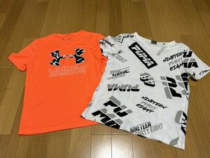 140センチ 半袖Tシャツ 2枚セット　トップス　キッズジュニア　男の子　男子　スポーツ アンダーアーマー プーマ YMD