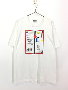 古着 90s USA製 Frank Lloyd Wright 「The Wright Stuff Center」 近代建築 アート Tシャツ L