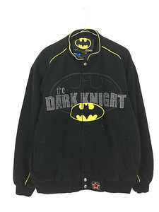 古着 JH DESIGN BATMAN The Dark Knight バッドマン ロゴ & マスク 刺しゅう レーシング ジャケット L 古着