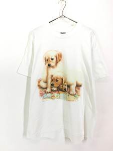 古着 90s USA製 犬 ゴールデン レトリーバー 子犬 アニマル Tシャツ XL 古着