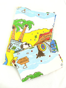  miscellaneous goods old clothes 70s USA made Snoopy Snoopy . company .. character pillow case & bed sheet cover set TWIN rank old clothes 