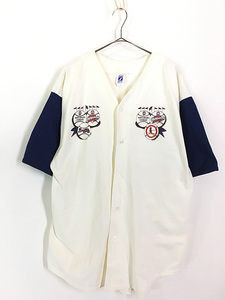 古着 90s USA製 MLB カージナルス ブレーブス 半袖 ベースボール シャツ XL 古着