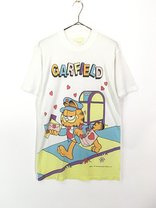レディース 古着 80s Garfield ガーフィールド 郵便屋さん キャラクター Tシャツ ワンピース ミニ丈 M位 古着
