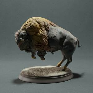 Animal Den Anml-221006 American Bison charging 3D принт миниатюра D&D TRPG животное фигурка 