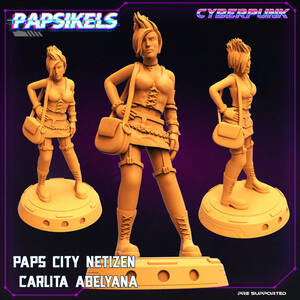 Papsikels pap-2112c02 PAPS CITY NETIZEN CARLITA ABELYANA 3Dプリント ミニチュア D＆D TRPG スターグレイブ サイバーパンク