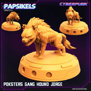 Papsikels pap-2201c17 POKSTERS_GANG_HOUND_JORGE 3D принт миниатюра D&D TRPG Star серый b Cyber punk 