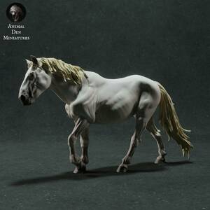 Animal Den Anml-221101 Camargue Horse 1/35 3Dプリント ミニチュア D＆D TRPG アニマルフィギュア