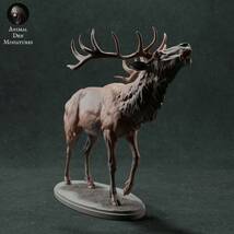 Animal Den Anml-221112 Red Deer Stag Call 1/48 3Dプリント ミニチュア D＆D TRPG アニマルフィギュア_画像2