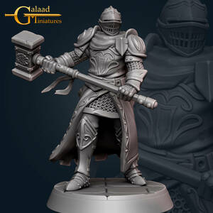 Galaad Miniatures Gaa-211208 Knight04 プレーンベース 3Dプリント ミニチュア D&D TRPG