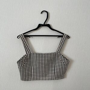 チェック柄キャミトップス