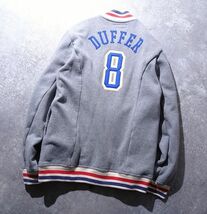 The DUFFER of St.GEORGE ダファー ワッペン刺 2wayジップ スウェット ジャケット リブライン 裏ボア コットン (M) 杢グレー　●o-283_画像7