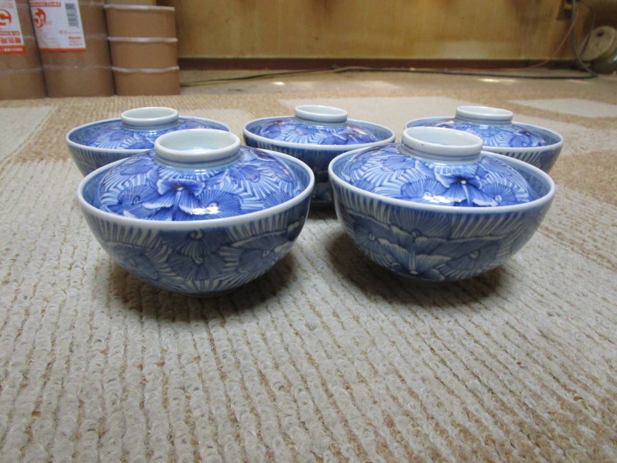 古伊万里◇雛人形文 / 蓋茶碗1客◇染錦 立雛 雛道具 色絵 染付 明治