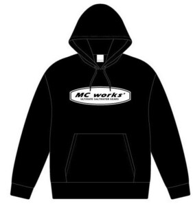 ★新品未使用★ Mc works Mcワークス　2023 ベーシックパーカー ブラック(DEEP BLACK×WHITE)　Lサイズ　フーデッドパーカー