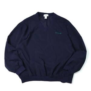 [L] 90s IZOD ナイロン ジャケット プルオーバー パッカブル ネイビー Vネック ゴルフ 80s 00s ビンテージ アノラック ゴルフウエア