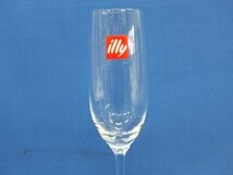 未使用/保管品☆illy イリー シャンパングラス ロゴ入り 6客セット 高さ19.5cm_画像2