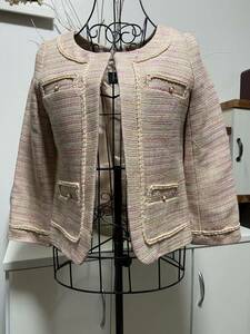  new goods unused Jill Stuart tweed jacket S no color pink 