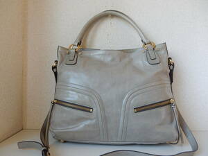  original leather *SAZABY( Sazaby )*A4 correspondence *5 pocket *2WAY tote bag ( shoulder belt attaching ) gray 