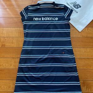 送料無料new balanceニューバランスゴルフNBボーダーBIGLOGOポロワンピース(N)吸水速乾DRYベタ付軽減UPF40+STRETCH(お買得2)1try中古品