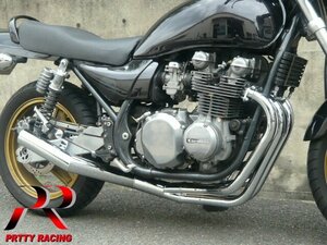 PRETTYRACING SPIDER KAWASAKI ゼファー750 ショート管 70π マフラー メッキ フランジ無 大型車