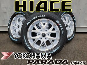 トヨタ ハイエース レジアスエース 新品 17インチ タイヤホイール 4本セット ヨコハマタイヤ パラダ 215/60R17 ホワイトレター 車検対応