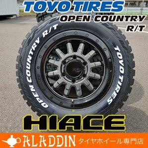 新年度キャンペーン!! ナット付 ホワイトレター ハイエース 200系 タイヤホイール 16インチ 新品セット オープンカントリー RT 215/65R16Cの画像1