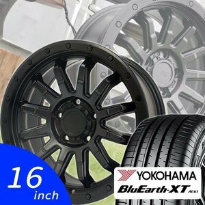 デリカD5 ヨコハマ ブルーアース 215/70R16 16インチ 新品 タイヤホイール 4本セット YOKOHAMA BluEarth XT AE61 HLK ロックフォース