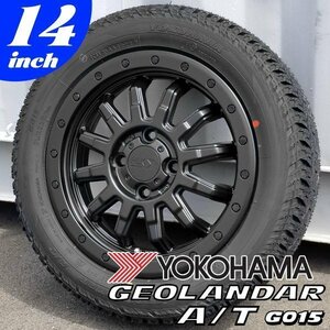 アトレーワゴン ネイキッド キャリイ ハスラー オールシーズン 14インチ タイヤホイールセット ヨコハマ ジオランダー A/T 155/65R14 G015