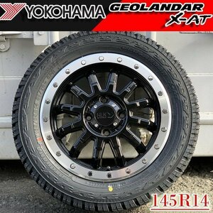 S320V S321V S330V S331V ハイゼット カーゴ 新品 14インチ タイヤホイール 4本セット リフトアップ ヨコハマ ジオランダー XAT 145R14