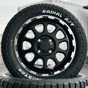 新作 エブリイ DA17V DA64V DA62V 新品 14インチ タイヤホイールセット 4本 マッドスター AT 155/65R14 ホワイトレター